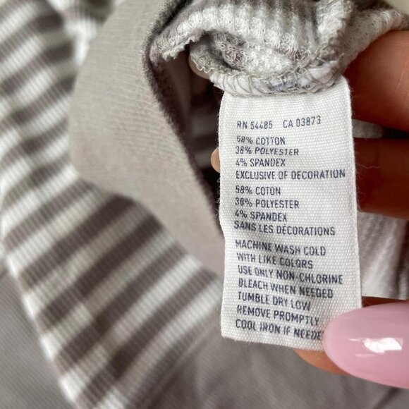 American Eagle Outfitters Grey and White Striped Long Sleeve Top - Picture 5 of 7